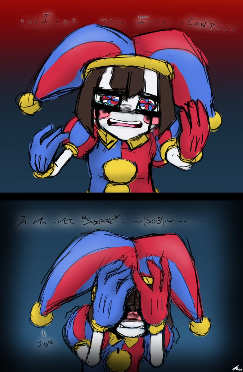 LennonDash's tweet photo. One of those moments…

Pomni has become one of those characters that really put me in the mood to practice a bit of emotional sequencing.
Because I do feel like she's capable of that dynamic emotional range.

@GooseworxMusic @glitch_prod
 #TheAmazingDigitalCircus #Pomni #fanart https://t.co/baU8k7kMcV