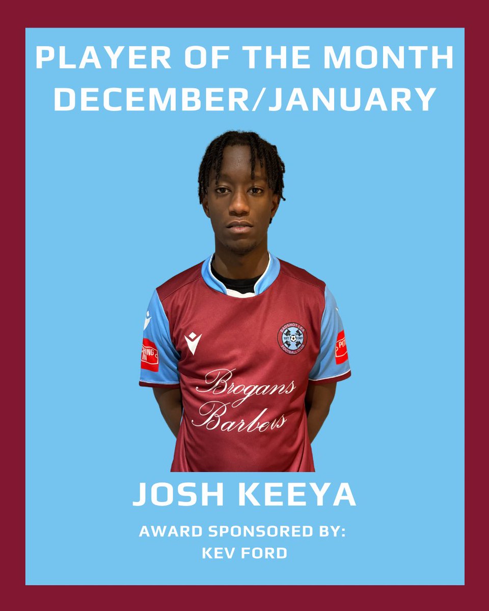⭐️PLAYER OF THE MONTH⭐️

For December/January our player of the month has been awarded to <a href="/JoshKeeya/">Josh Keeya</a> !

With 5 goals and 3 assists, Josh proved a nuisance in the heart of midfield! Some stand out performances and well taken goals!!!

Well done Josh 👏👏