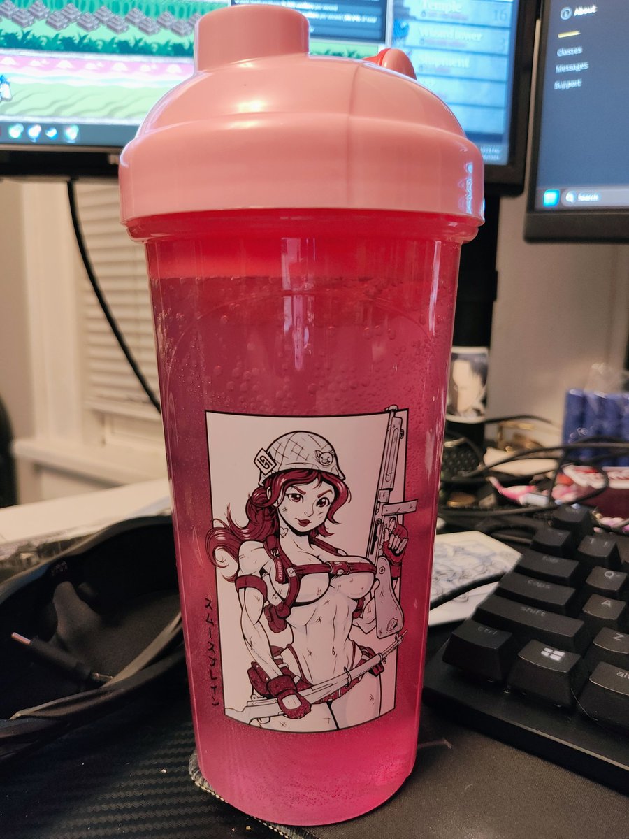 GoGoJuice24's tweet photo. I forgot to post this one I got it. But I got my @habie147 @GamerSupps  Waifu cup. Featuring the Sweet Six-pack flavor 🤤🤤 https://t.co/caBuSlqtJY