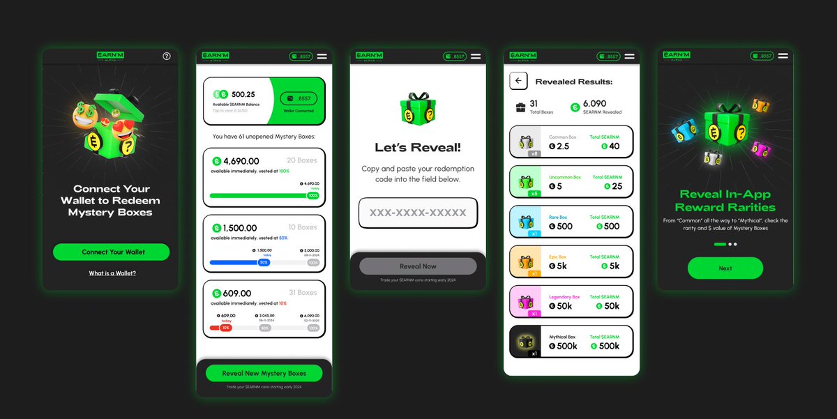 EARNMrewards's tweet photo. 🌟 Dive into the new era of rewards with a sleek new UI. 

The EARN'M #MysteryBox dApp just got a fresh look and smoother experience. Your journey to earning just got an upgrade! 🤑#crypto $EARNM #Rewards

🚀 Check our #airdrop out at https://t.co/caSPxBLlvF https://t.co/XMFEXzs9ih