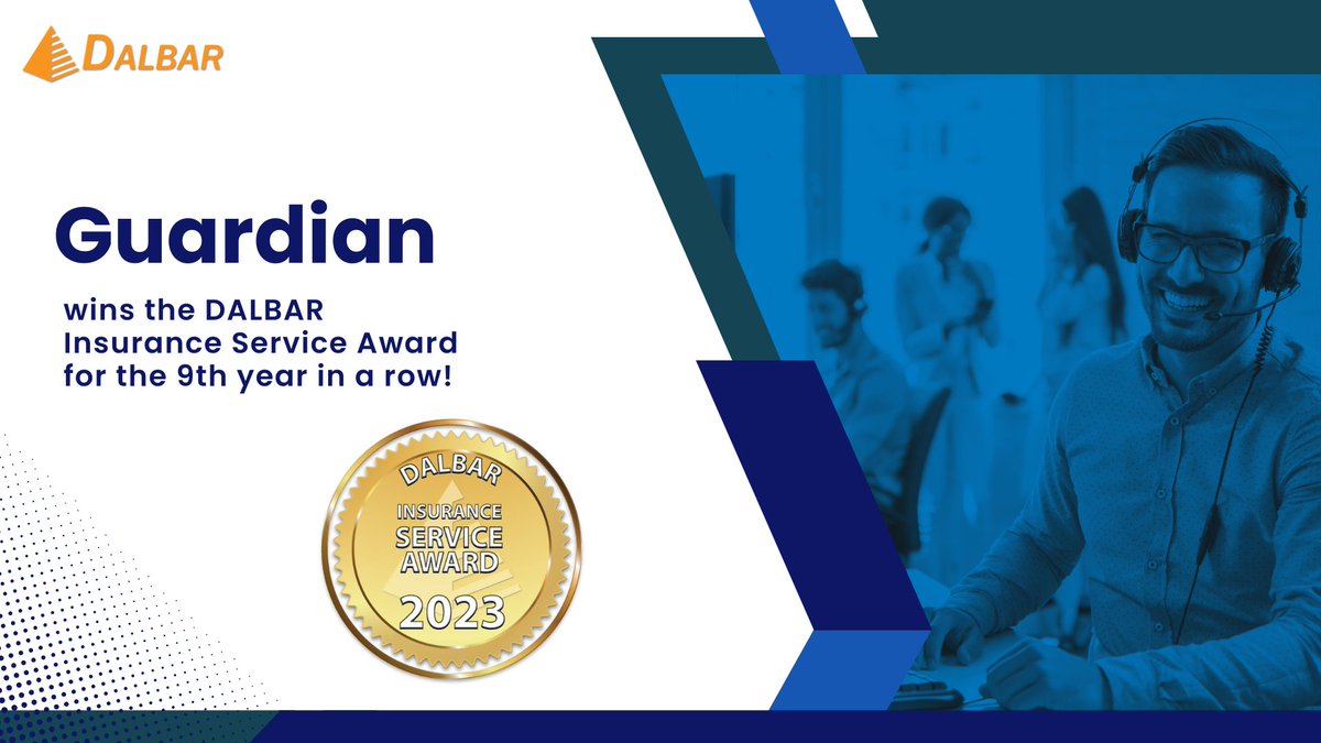 Congratulations to @guardianlife for putting policyholders first and earning the DALBAR Insurance Service Award for the 9th year in a row! #CustomerService #FinancialServices #ServiceAward #Insurance #policyholders