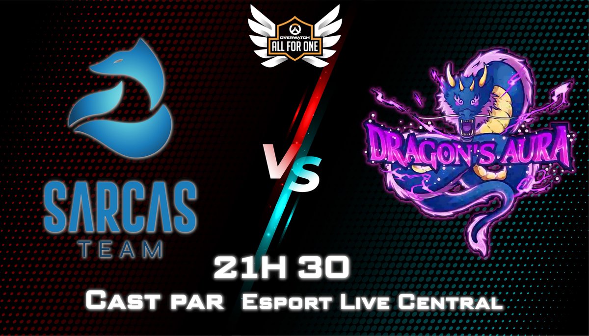 On se retrouve ce soir chez @Dragons_OW pour le dernier match du split de <a href="/PlayAllForOneFR/">Overwatch AllForOne France</a> qui va mettre notre groupe de troubadours contre les vaillants Dragon's Aura !

stream : twitch.tv/EsportLiveCent…