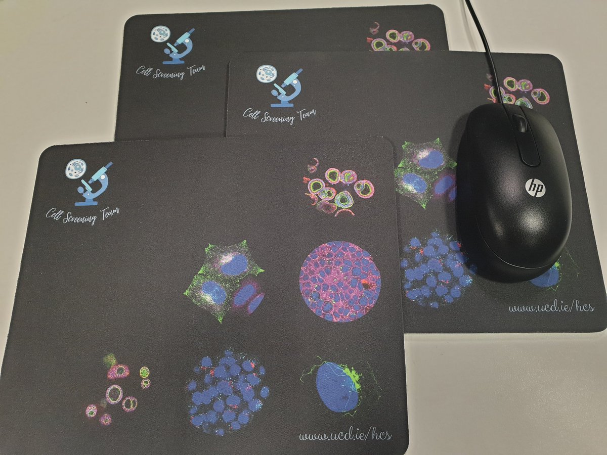 Looking forward to the Cell Screening Lab open house tomorrow afternoon 12 to 3pm in @ucdscience showcasing some of our new infrastructure and applications 🔬 Also first use of the new lab mouse mats! #microscopy #FluorescenceFriday @ucddublin @UCDSBES @UCD_Conway @UCDCancerLab