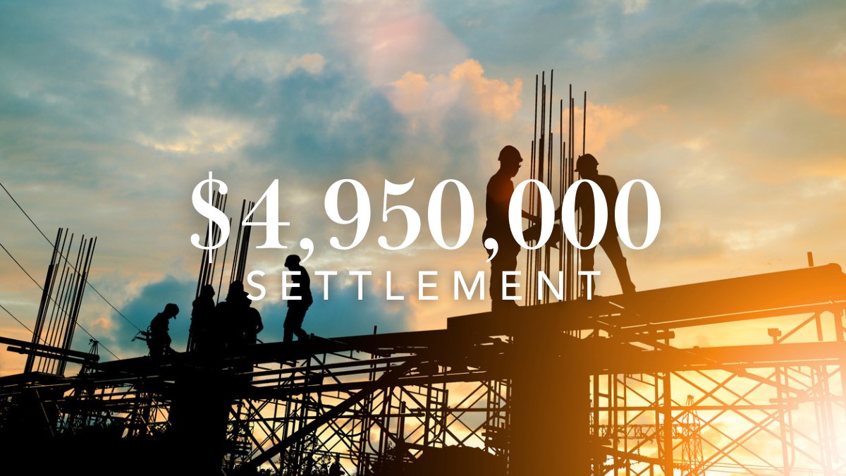 BlockOToole's tweet photo. 200 lbs of semi-solid shotcrete fell onto a union sandhog worker while he was on the job, resulting in injuries that have permanently affected his life.

Firm Partners Jeffrey A. Block + S. Joseph Donahue settled this matter prior to trial for $4,950,000. https://t.co/hokJTxJuBT