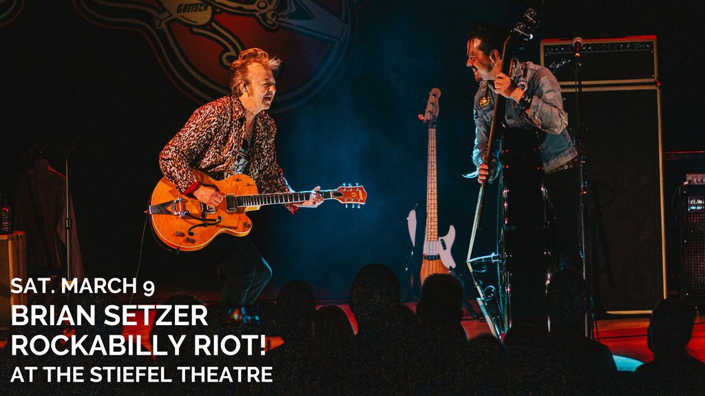 One month until we're rocking with Rockabilly Hall of Famer @briansetzer59! Don't miss out on hearing the legendary rocker's daring blend of rockabilly and swing at the Stiefel Theatre on Sat. 3/9. Grab your tickets now for Setzer's Rockabilly Riot! 🎟️ bit.ly/STBS
