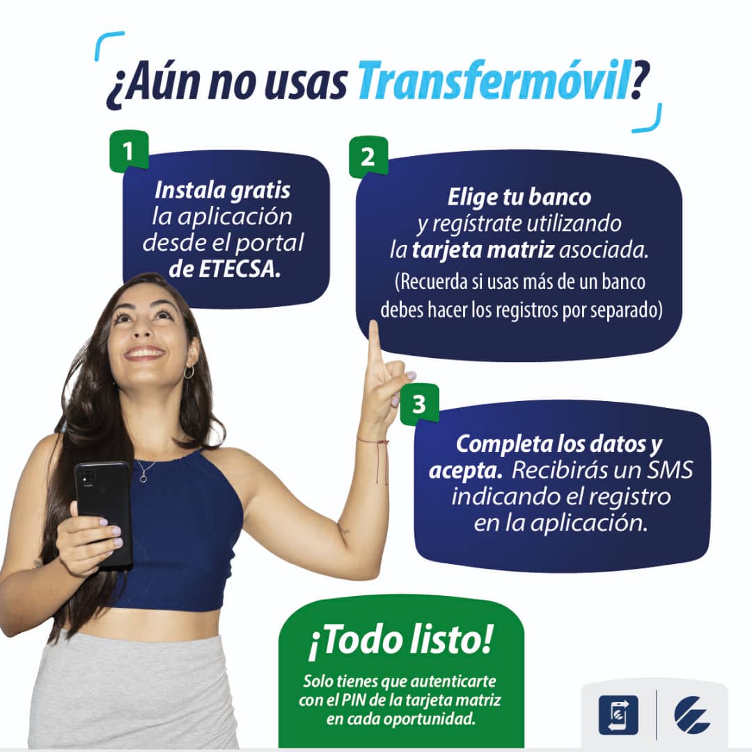 #Transfermóvil llegó para cambiar nuestra vida y hacerla más fácil 👌.
Una plataforma segura que nos permite pagar trámites y servicios de manera digital 📲.
🗣️ Puedes descargarla o actualizarla libre de costo, en  👉 etecsa.cu/es/aplicaciones