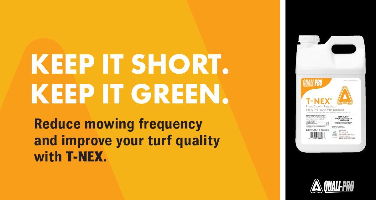 Quali_Pro's tweet image. T-Nex is here to reduce your mowing frequency, allowing you more time to focus on what keeps your turf healthy and happy! 
#KeepItGreen #TurfLife #GolfLife #PlantGrowthRegulators
Learn now here &amp;gt;&amp;gt; hubs.la/Q02k8Sjq0