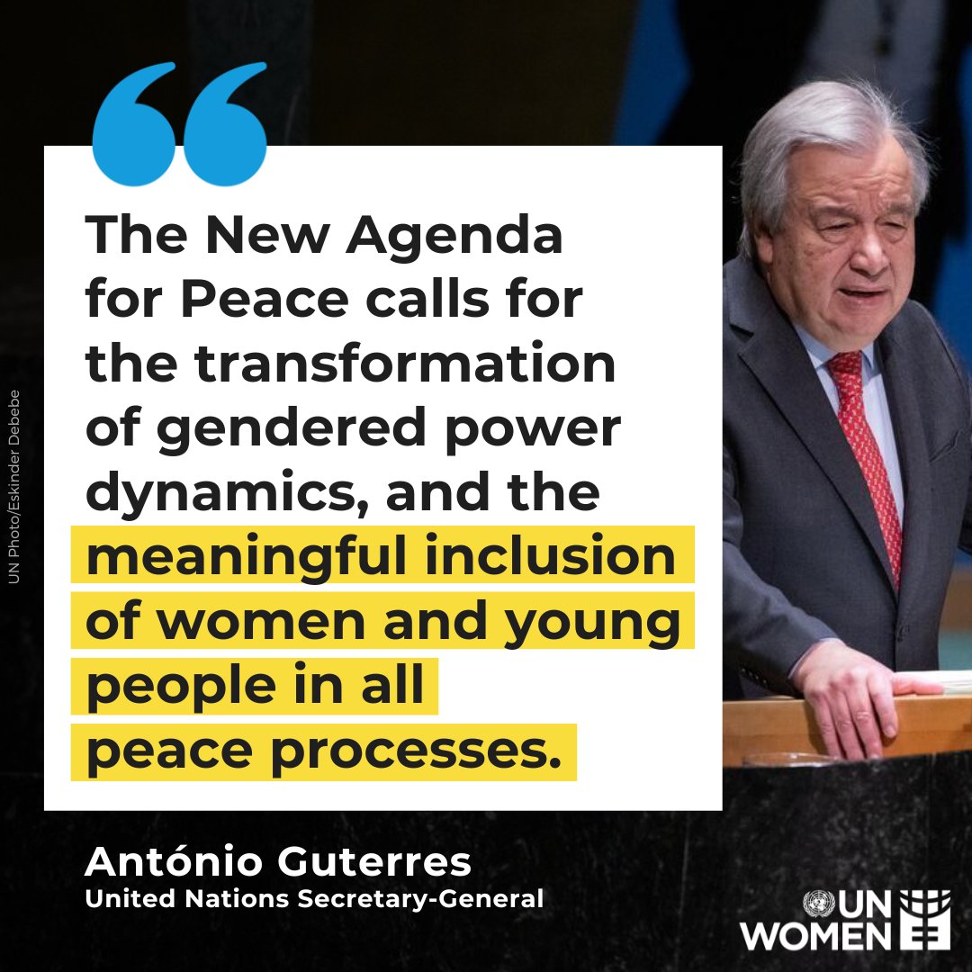 Women are central to global peace and security. The @UN Secretary-General @antonioguterres shared his 2024 Priorities with the General Assembly and called for the meaningful inclusion of women & young people in all peace processes. Full speech: unwo.men/f8k750QyXWA