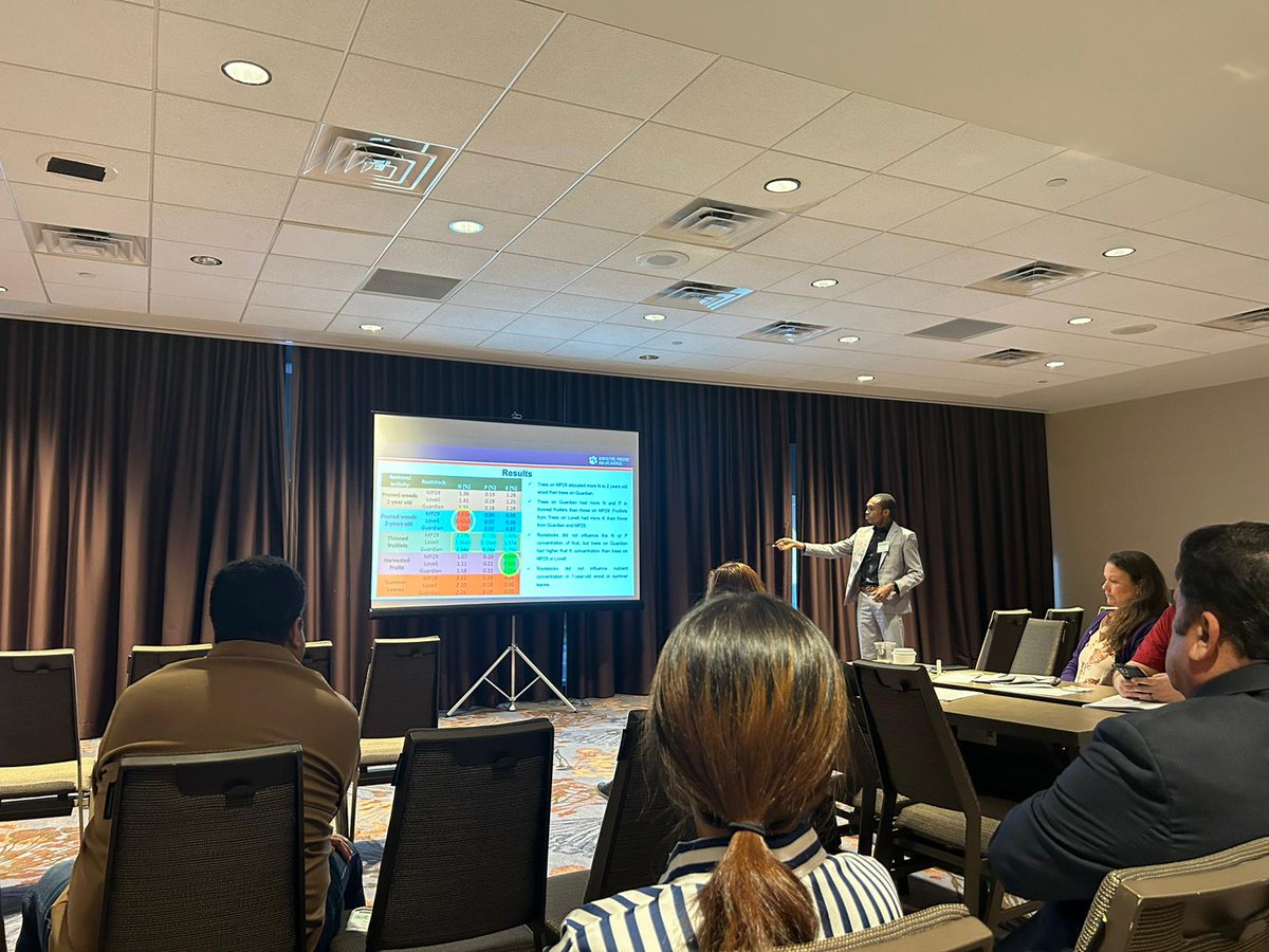 Richardson3003's tweet photo. At the conference held last week, I delivered an insightful presentation about my latest study related to peach rootstocks ,which garnered positive feedback from fellow experts in attendance.
#SR_ASHS
#ASHS https://t.co/T4Bki0YnTK