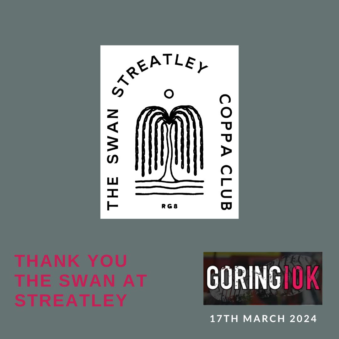 Thank you to The Swan at Streatley &amp; the <a href="/CoppaClub/">Coppa Club</a>  for sponsoring the Goring10K. Our wonderful local hotel and restaurant is the perfect place to stay, and a great place to go for coffee, lunch or dinner. They are giving every runner a free coffee - thank you👏