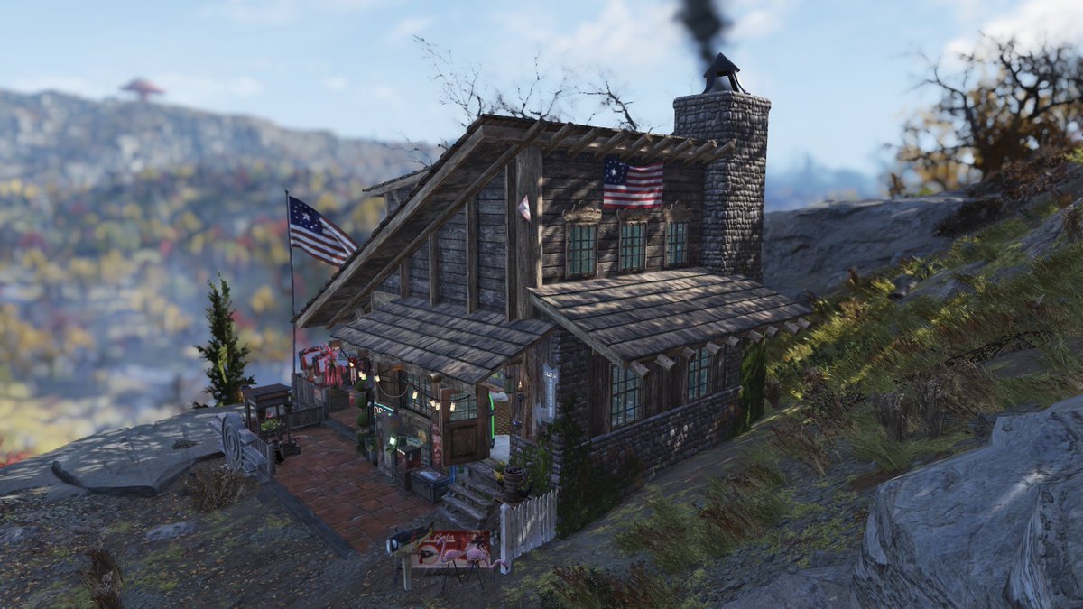 T0nik76's tweet photo. Almost done with my next camp. The new iron mountain anvil prefab is awesome! 👏 #Fallout76 https://t.co/FTMWWWvSvr
