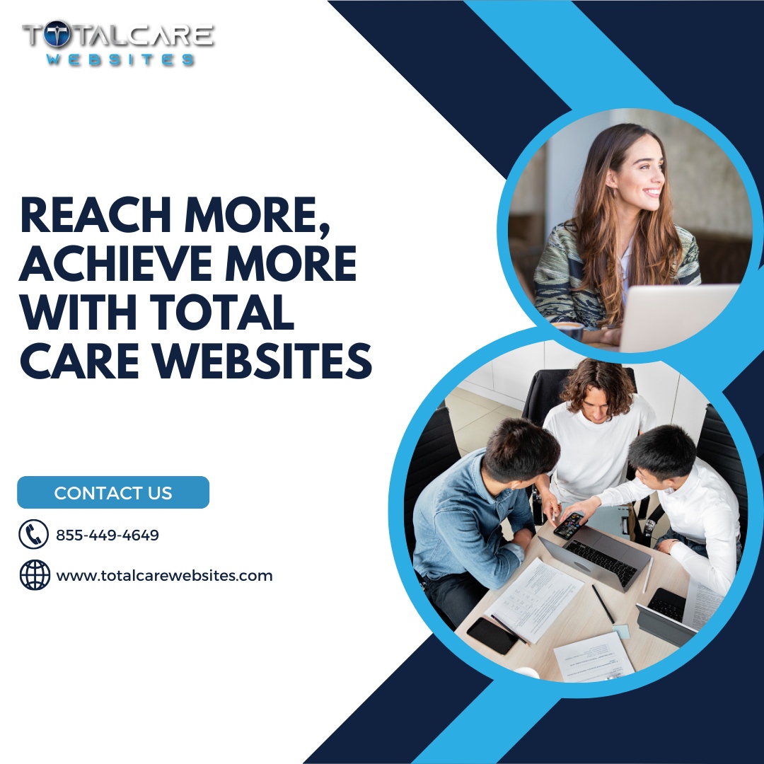 Unlock the full potential of your business with a website that's built for success. Total Care Websites ensures your brand stands out online, helping you reach more customers and achieve your business goals. 

#totalcarewebsites #webmanagement #professionaldevelopmentteam