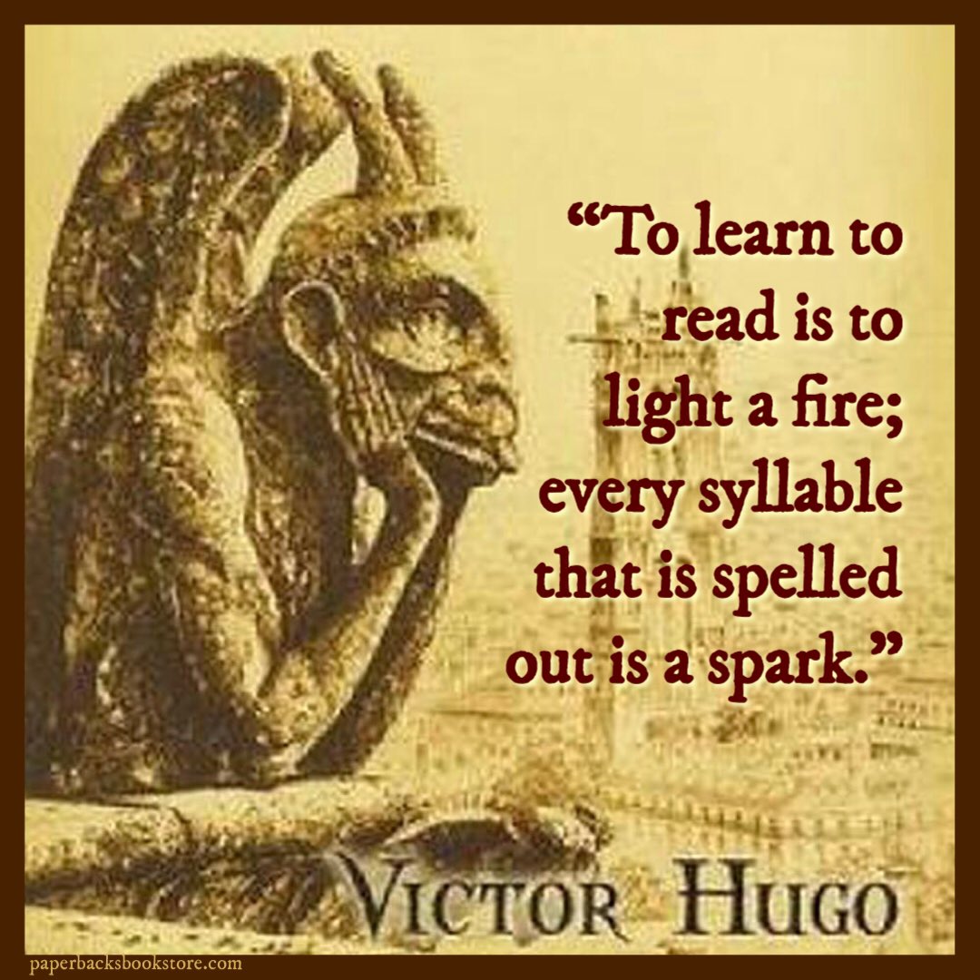 🔥
'To learn to read is to light a fire; every syllable that is spelled out is a spark.' ~Victor Hugo

#onreading #writer #Literacy #education #learntoread #storyteller #lightafire #spark #bookseller #literacy #bookobsessed #gargoyle #booklover #usedbooks #griffin #bookshop
