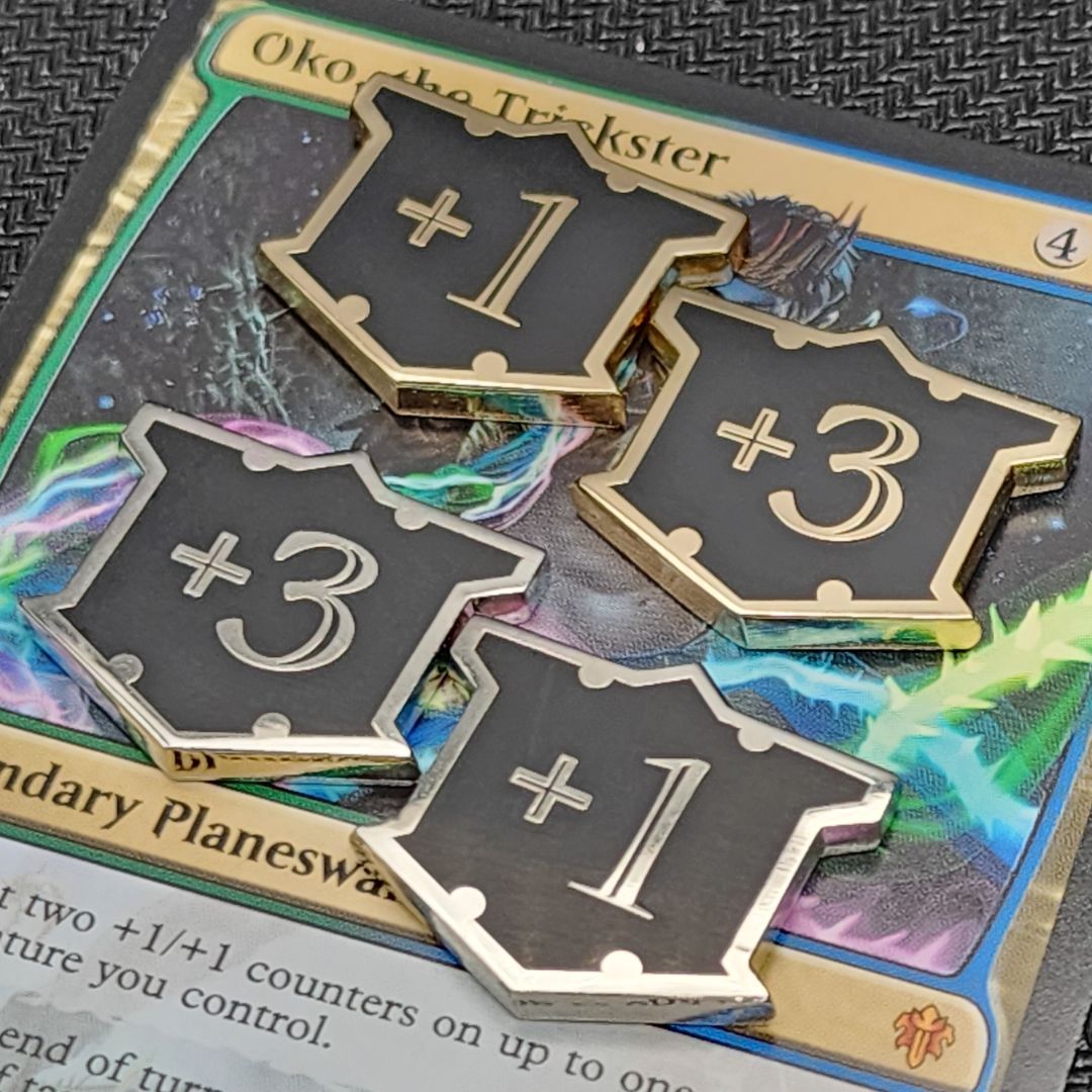 Whether you choose 18K gold or shiny silver plating, our Loyal Shield Counters will adorn your Planeswalkers and impress the other players at the table.

bit.ly/3IcOHAh

#MTGKarlov #mtg #edh #commander #mtgcommunity #mtgcollection #mtgaddicts #magicthegathering