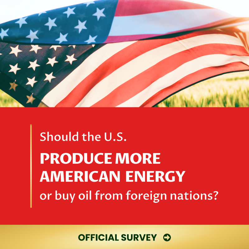 TheAXPC's tweet photo. ⛽ Take the official survey: Should the United States produce MORE energy domestically or outsource it to foreign nations? 

Respond now >>>