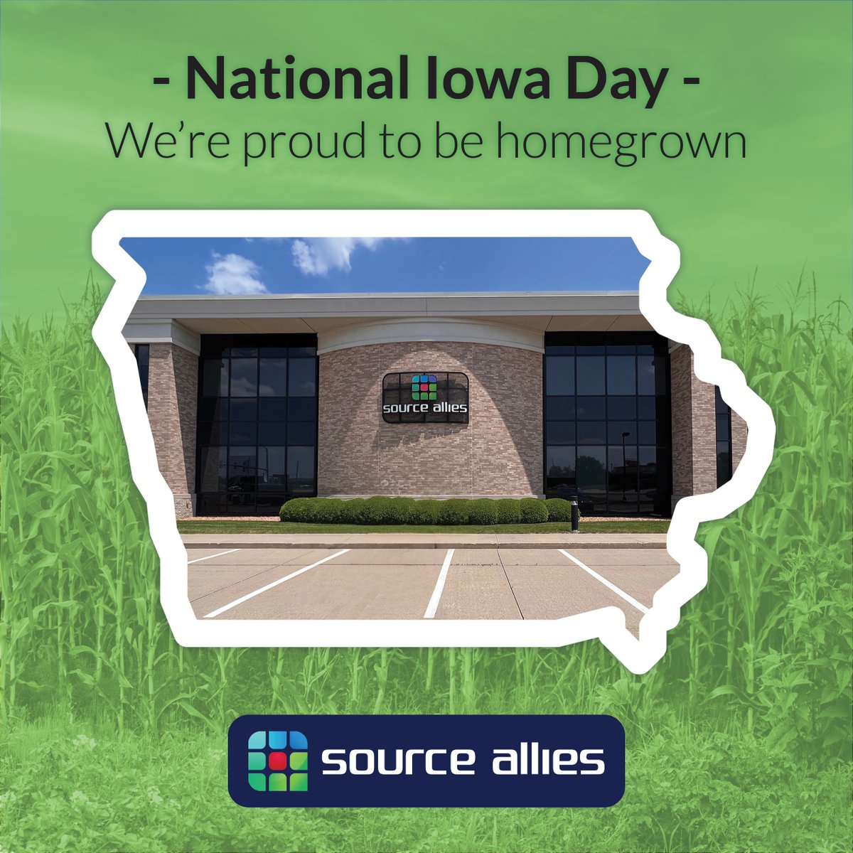 SourceAllies's tweet image. Happy National IOWA Day!  Source Allies is an Iowa-based technology consultancy, born and continuing to grow right here in this great state.  We are proud to call the &apos;Hawkeye State&apos; our home!
#Iowa #techjobs #uniteiowatech #local