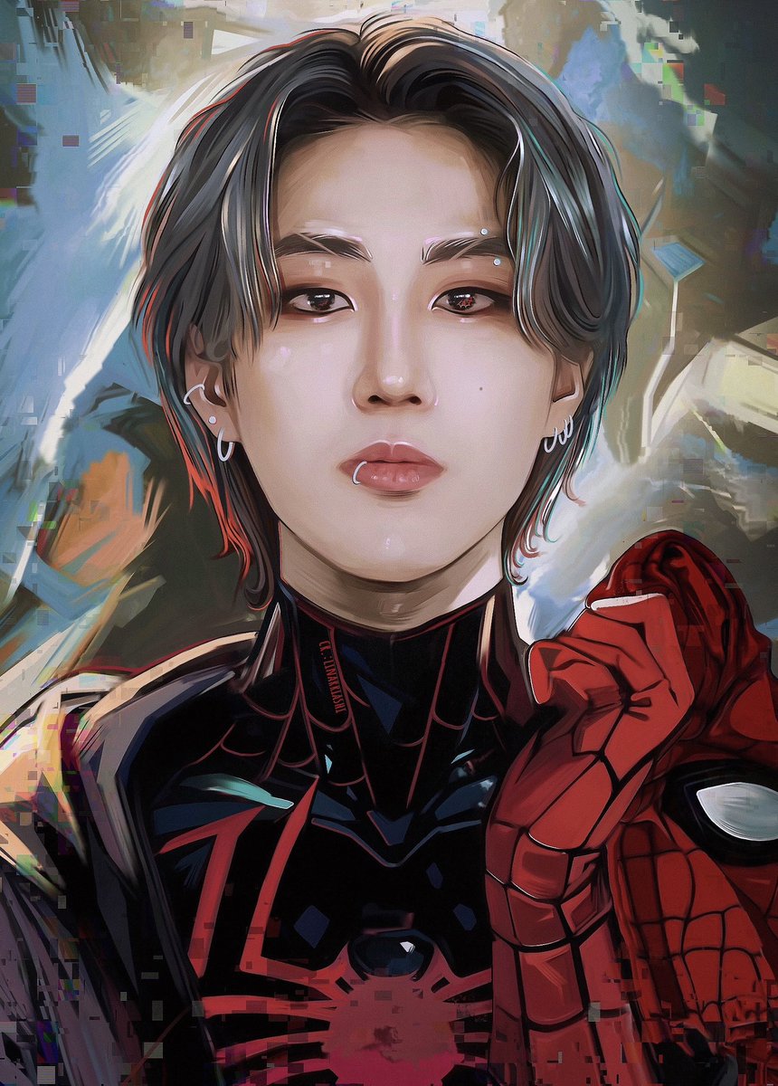 linarriashii's tweet photo. Han as Spider Man 🕷️🕸️ @Stray_Kids #Straykidsfanart https://t.co/ZG090acz8J
