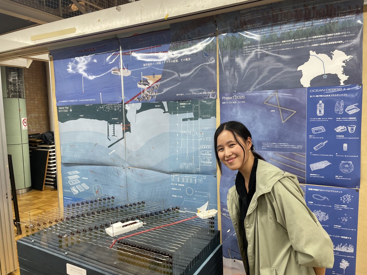 今日は東京大学建築学科の卒業制作講評会でした。４年生のみんなの想いが詰まった多様な力作揃いにちょっと感動。これは海洋プラスチック問題に取り組んだ青木絵利香さんの「海庭」