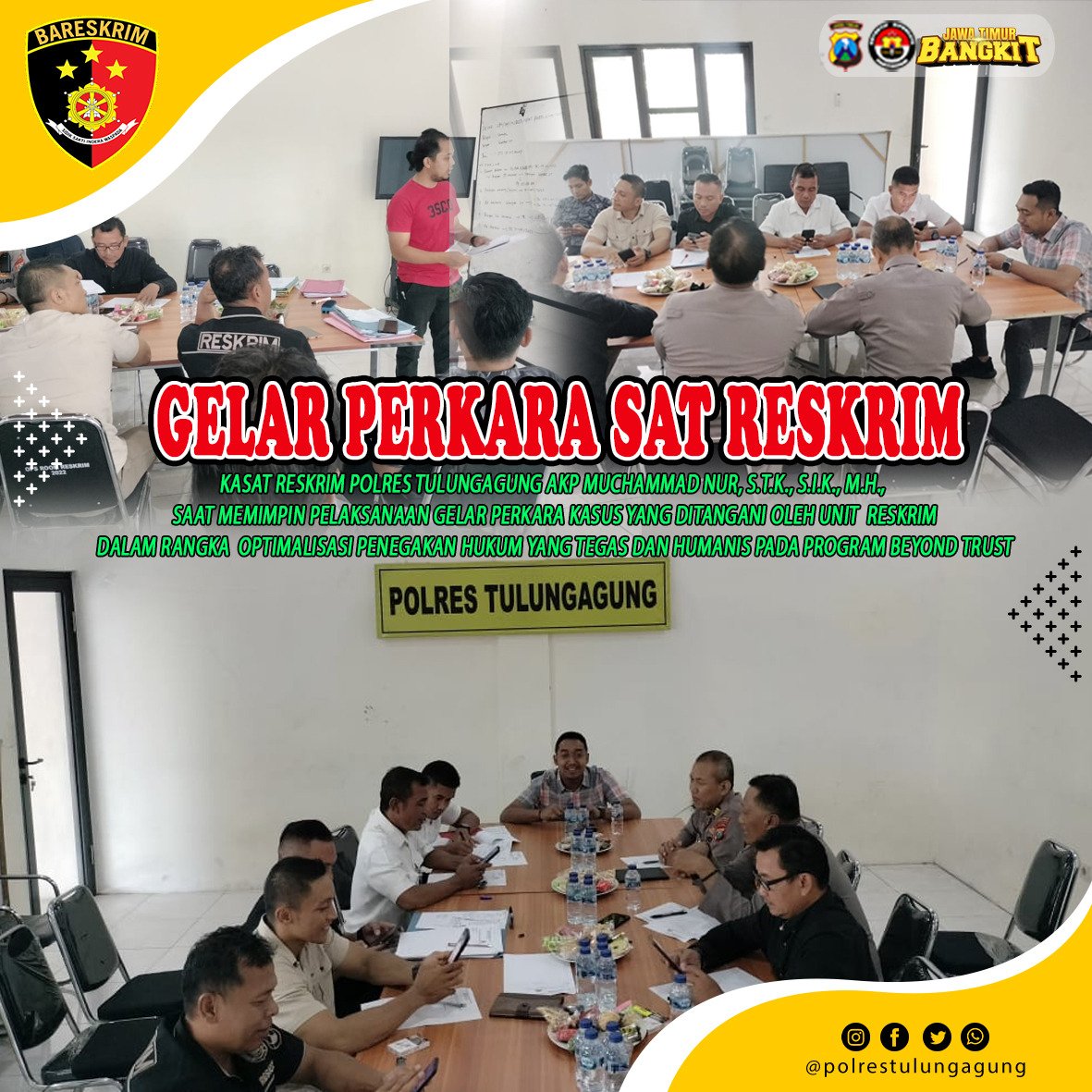 Gelar perkara guna menentukan dapat segera terselesaikan dengan kepastian hukum sehingga terlaksananya Program Beyond Trust Presisi”. (rz) . #PoldaJatim #pidsustulungagung #pidumtulungagung #beyondtrust #PolresTulungagung #presisi #satreskrimtulungagung #gelarperkaratulungagung