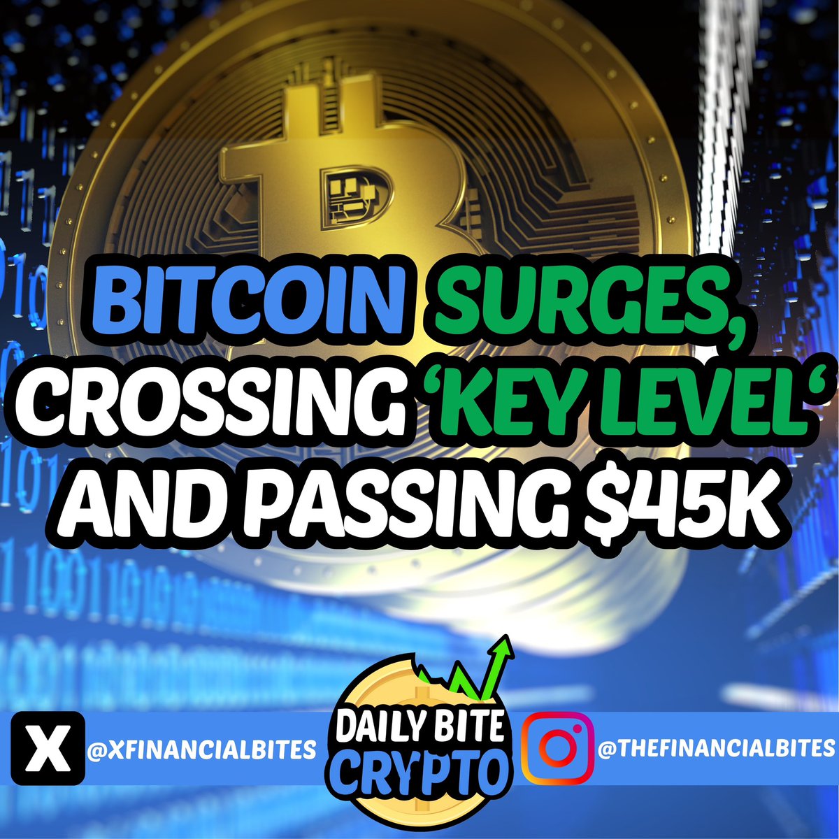 XFinancialBites's tweet photo. Bitcoin passes $45,000 with halving in April and continued ETF inflows🍏🚀

#finance #bitcoin #money #crypto #trading #news #financialnews #bitcoinetf #bitcoin #grayscale #insights #markets #stockmarket #blackrock #economics #student #professional #city #privateequity #investment https://t.co/MkvQu1JkwW