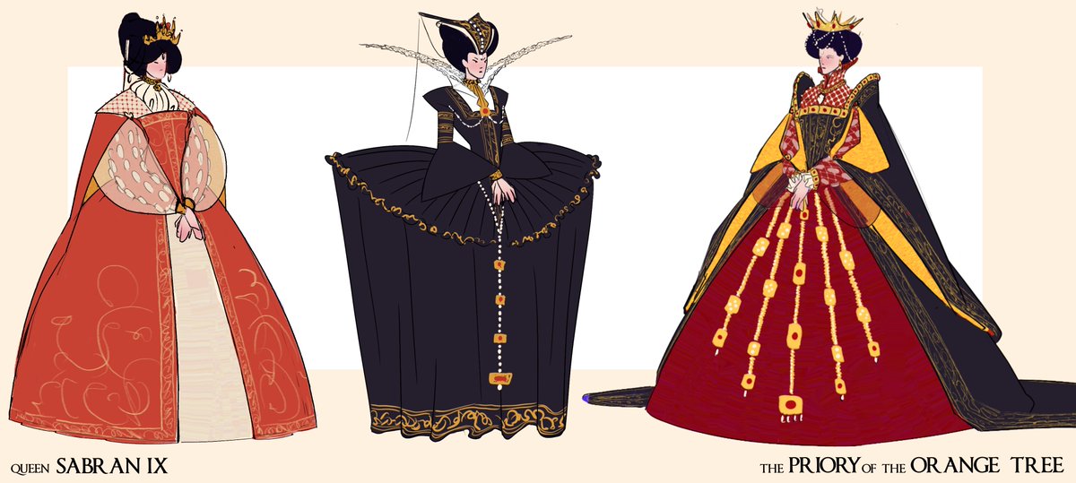 pelagicsun's tweet photo. Queen Sabran from @say_shannon 's Priory of the Orange Tree with a couple of sketches. I had lots of fun trying to make a gothic inspired elizabethan armor.
#art #PrioryoftheOrangeTree #characterdesign https://t.co/WXzMgHzfgx
