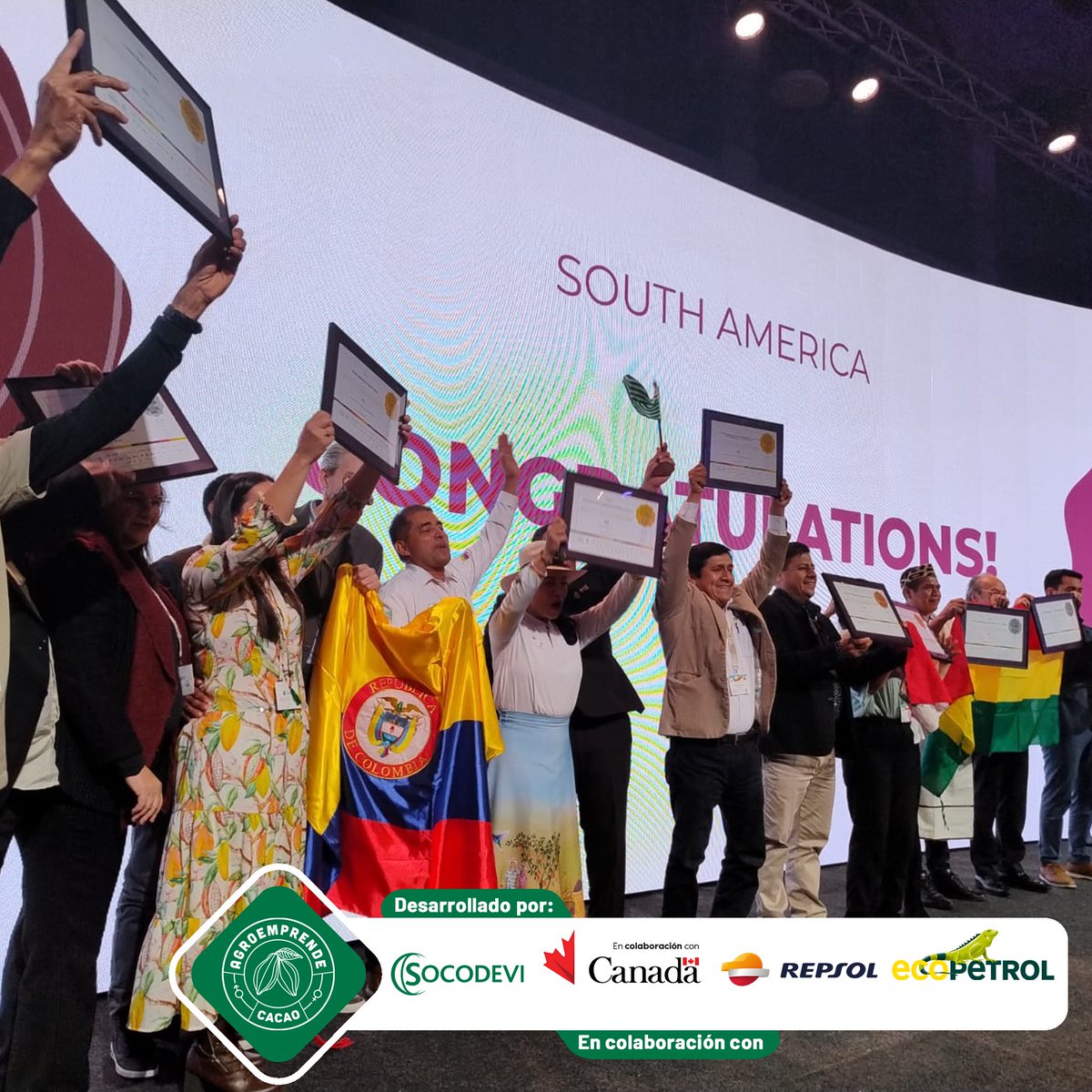 Socodevi_Col's tweet photo. ¡Desde hoy, el cacao del Meta y de Colombia es categoría oro!

WORKAKAO ha sido uno de los ganadores de los premios #CacaoOfExcellence en Ámsterdam, Países Bajos, lo que consolida la posición de nuestro cacao a nivel mundial. https://t.co/1FOQRW9vQE