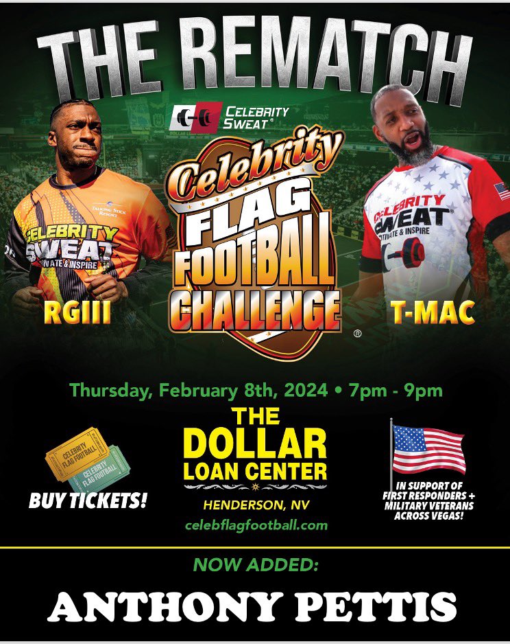 Catch me tonight playing in the @CelebritySweat1 Flag Football Challenge!