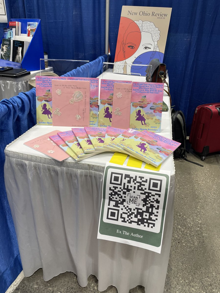 ✨💚Exodus Oktavia Brownlow💚✨ (@coco4afropuffs) on Twitter photo I’m at <a href="/qaejournal/">@QuarterAfterEight</a> and <a href="/NewOhioReview/">New Ohio Review</a> booth! Doing a book signing! I also just signed copies of Quarter After Eight’s Issue 29 which I am in! Please stop by, friends! I’m the girl in the psychedelic kimono with killer sleeves! 😊💚✨
#AWP24 #WritingCommunity #BookSigning I’m at <a href="/qaejournal/">@QuarterAfterEight</a> and <a href="/NewOhioReview/">New Ohio Review</a> booth! Doing a book signing! I also just signed copies of Quarter After Eight’s Issue 29 which I am in! Please stop by, friends! I’m the girl in the psychedelic kimono with killer sleeves! 😊💚✨
#AWP24 #WritingCommunity #BookSigning