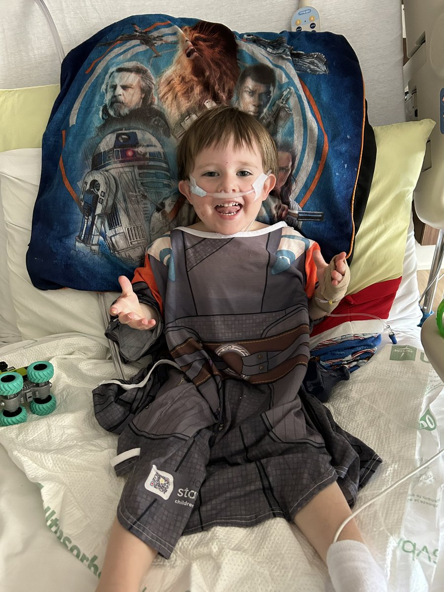 Poor Kaidan has been in the hospital, happiest by far he’s been all week is when he got a  Star Wars Ahsoka hospital gown. Star Wars is the best medicine. Still a long way to go though. <a href="/ashleyeckstein/">Ashley Eckstein</a> <a href="/rosariodawson/">Rosario Dawson</a>  <a href="/heruniverse/">Her Universe</a> <a href="/starwars/">Star Wars</a> #starwars #ahsoka <a href="/ahsokaofficial/">Ahsoka</a>
