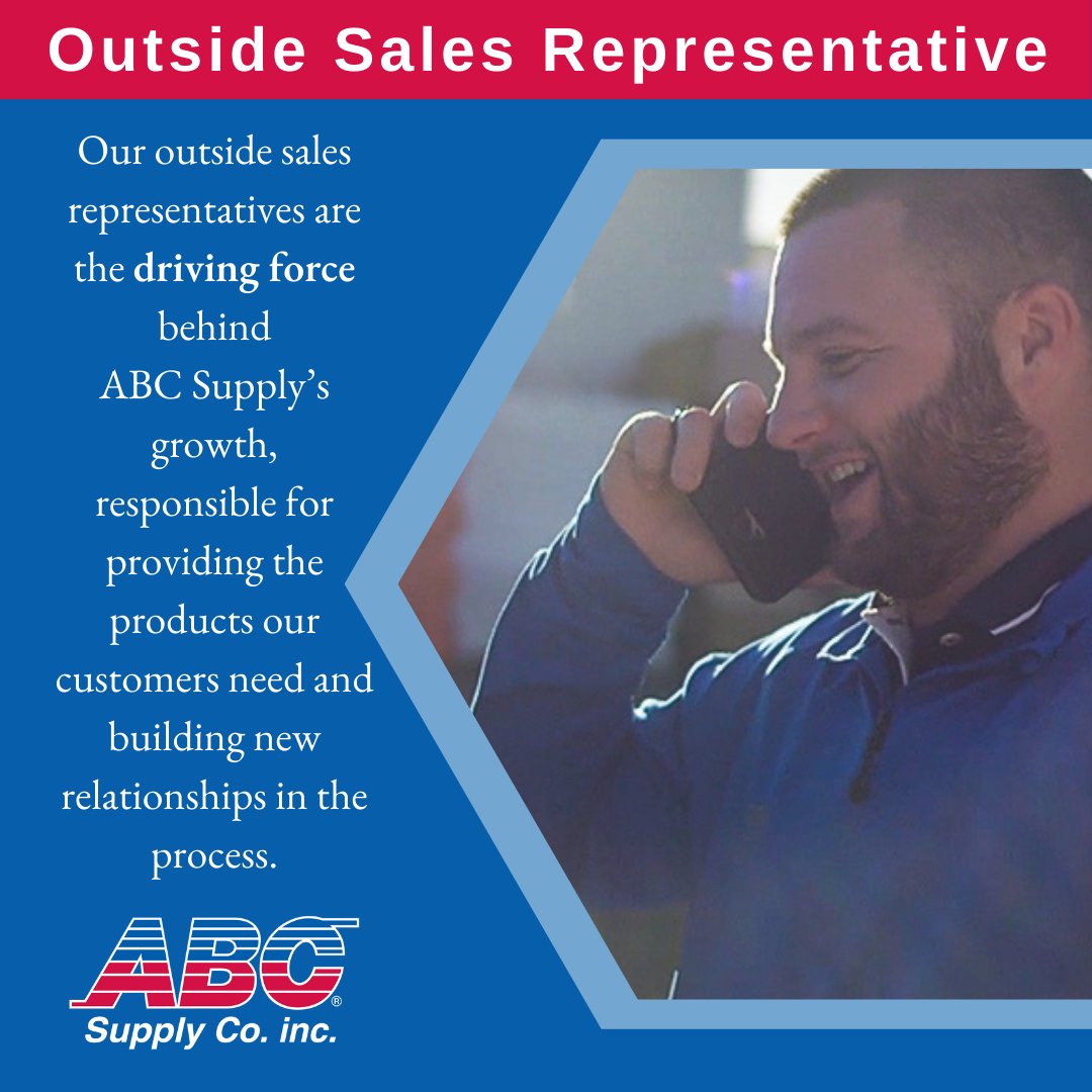 We’re looking for talented, enthusiastic sales professionals who love to build relationships, promote great products and deliver world-class service. If this sounds like you apply today at careers.abcsupply.com #ABCSupply #DifferenceDelivered #WorkHardHaveFun
