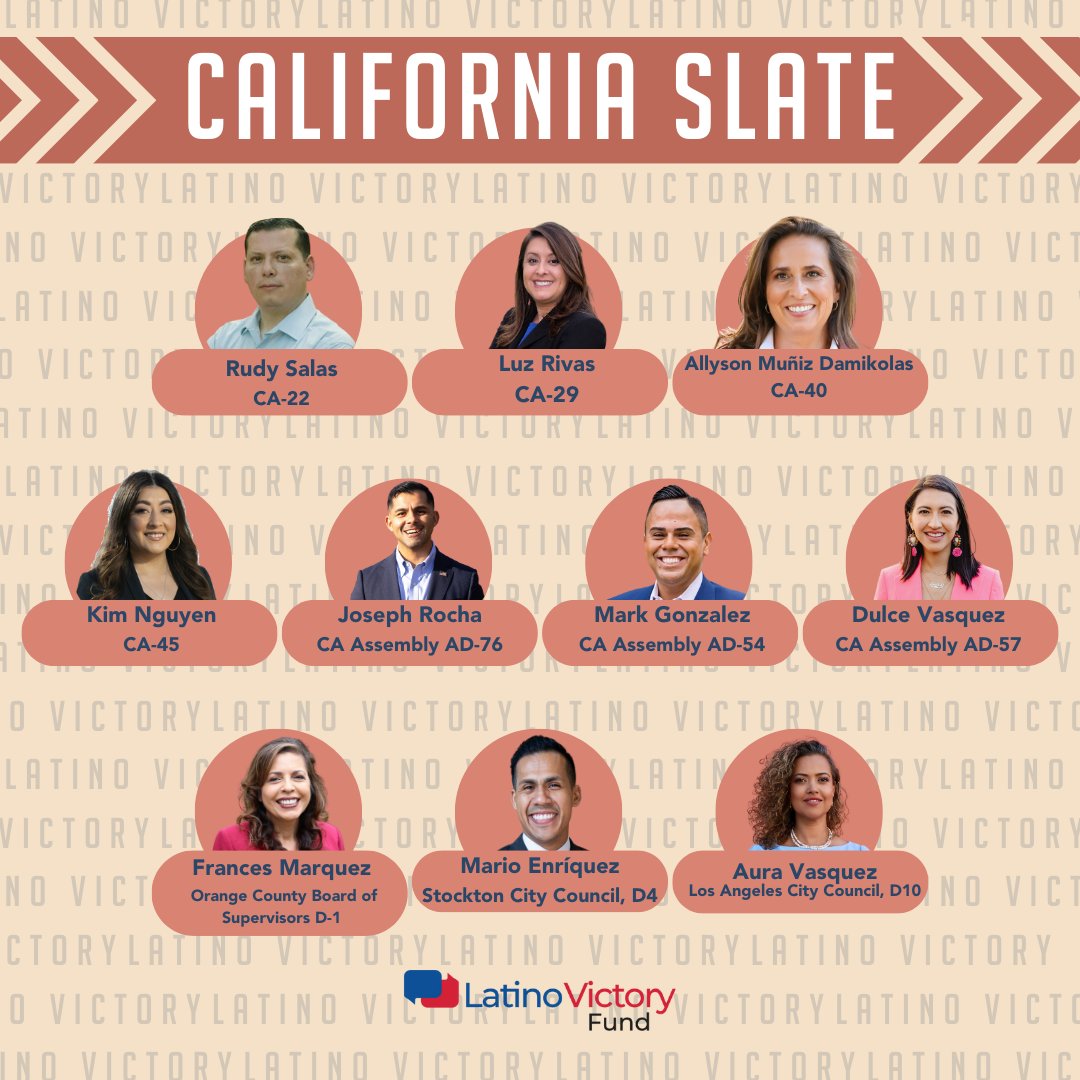 We are proud to announce our California slate of candidates including seven powerful Latinas. It’s been proven time and time again that when Latinas are in positions of power, they strengthen and empower families, children, women, and entire communities.