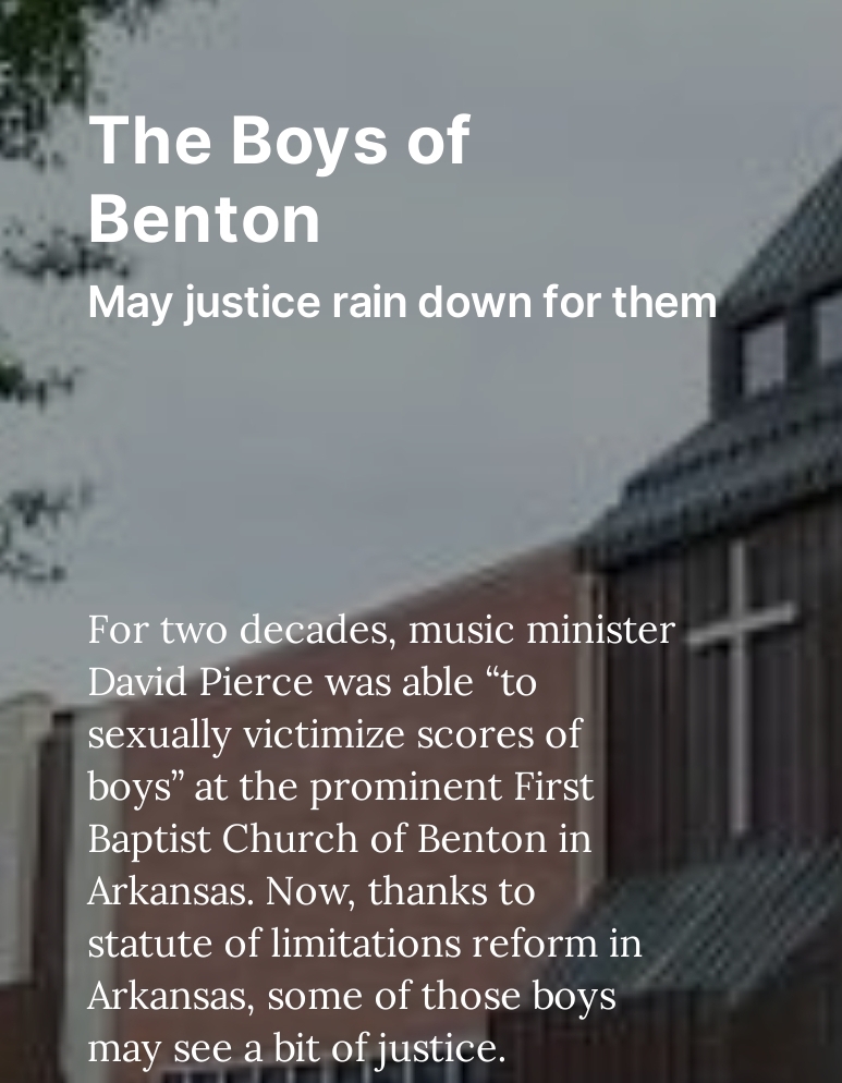 ChristaBrown777's tweet photo. The Boys of Benton. This is a story I've followed for 15 years. Now, thanks to #SOLreform & #WindowtoJustice in ARK, they were able to file a lawsuit. #ThisistheSBC #SBCtoo
My column today. Please join me on Substack! https://t.co/xI62XEALfk https://t.co/gOgvxATvSC