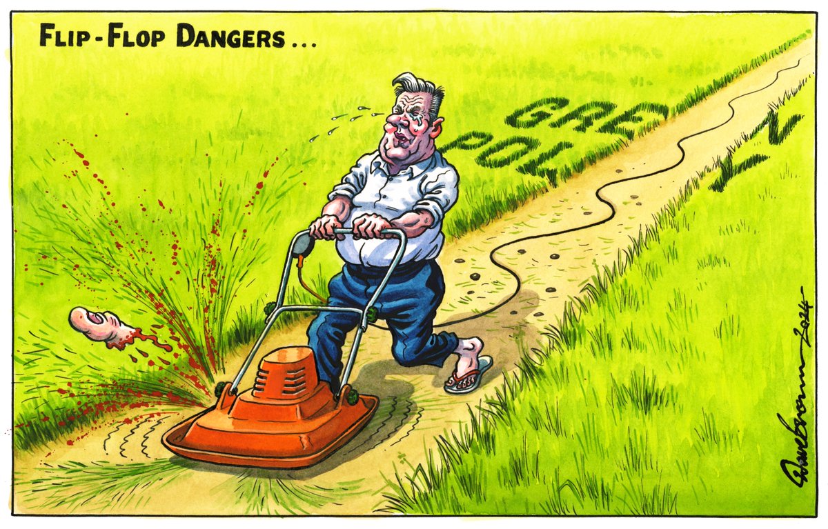 Tomorrow's @Independent cartoon... #Starmer #KeirStarmer #LabourParty #28Billion #GreenPolicy #GreenPledge #FlipFlop #Environment #ClimateCrisis