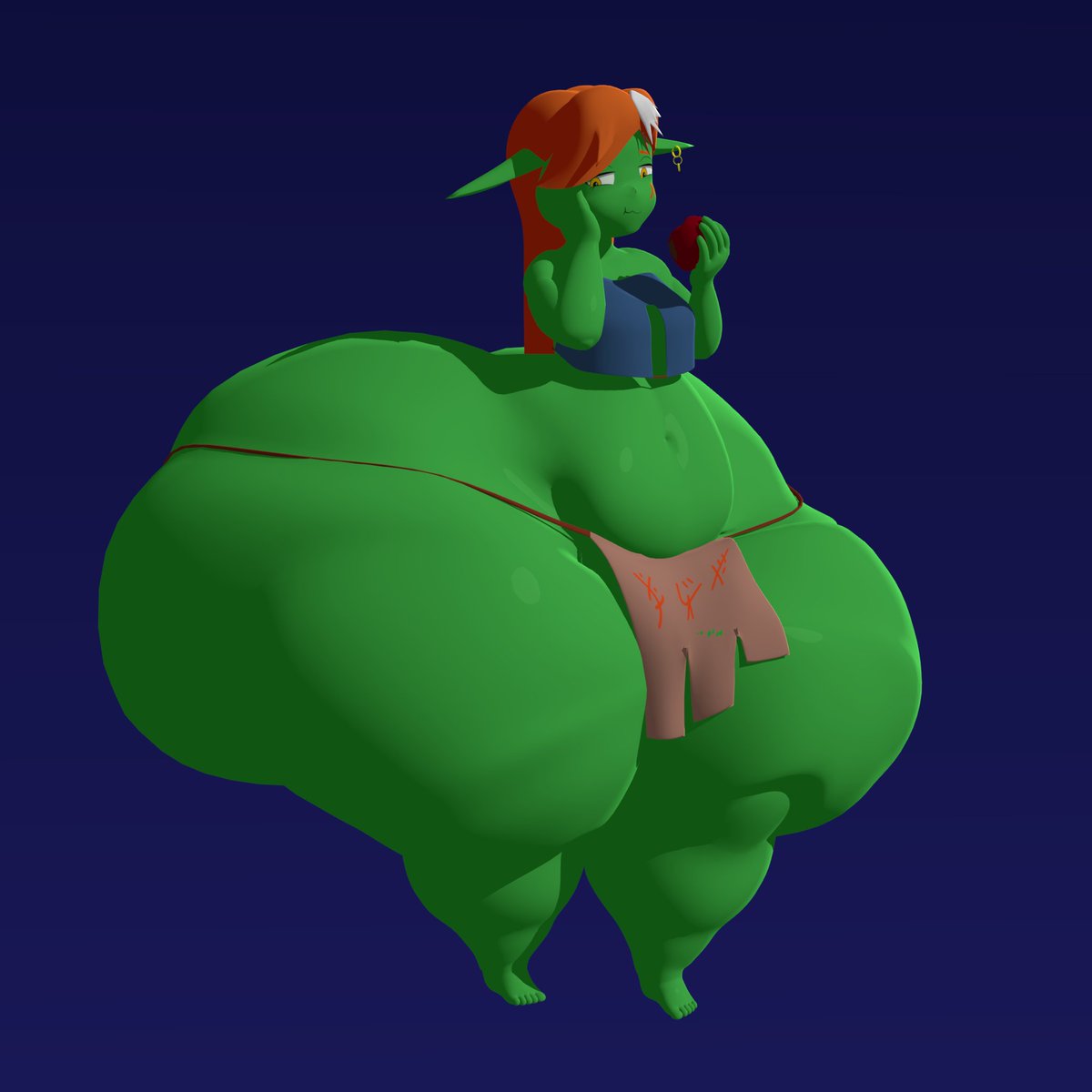 Comm for <a href="/fensternis/">Der Fensternis</a>. His OC, Murka, has picked an apple from the forbidden garden. Just one touch can curse the holder.