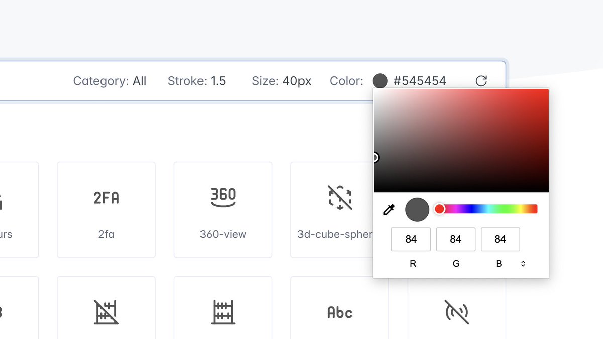 🎨✨ New feature alert! Introducing Color Picker for icons on our site. Customize your icons in a click! Try it now. tabler.io/icons