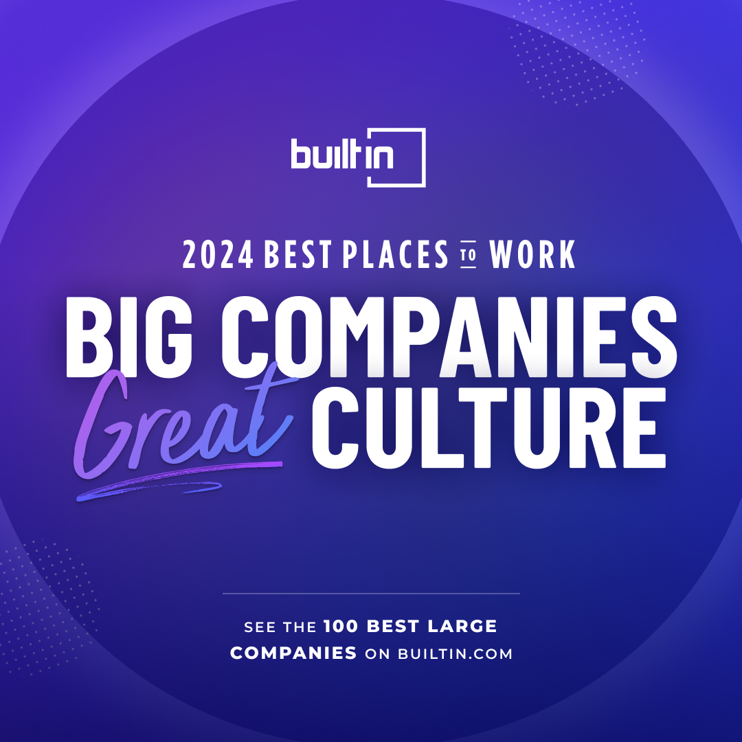 Dreaming of joining a top-tier workplace? Check out our 100 Best Large Places to Work. They're not just big names; they think big: ecs.page.link/VfR37 #BPTW2024 #2024BuiltInBest #culture #jobsearch #newjob #careerhunt #largecompanies #enterprisecompanies #opentowork