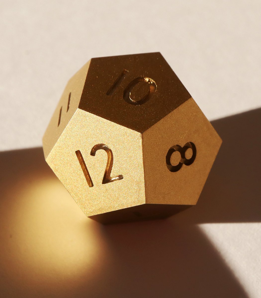 We’re back making dice! 🎲 Starting with ✨Ozymandias✨ dropping March 1! A little drop of gold makes an elegant addition to any emperor's dice hoard. #dnd #ttrpg #dice