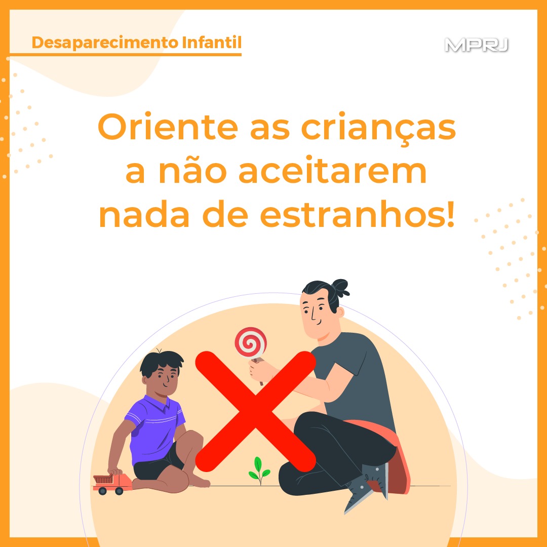 MP_RJ's tweet photo. Não esqueça de orientar verbalmente as crianças para que não aceitem balas, bebidas, dinheiro, presentes ou qualquer objeto de estranhos. Ressalte que caronas também não devem ser aceitas!

#Desaparecimento #PLID #SINALID https://t.co/muCcUgNfqA