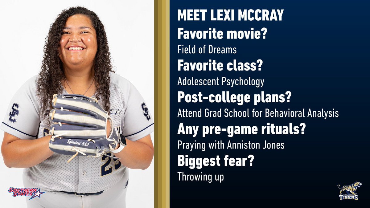 Southern States (@ssacsports) on Twitter photo Meet <a href="/GoStillman/">Stillman Tigers Athletics</a> softball student-athlete Lexi McCray. Full Q&A: bit.ly/3SQkmNI Meet <a href="/GoStillman/">Stillman Tigers Athletics</a> softball student-athlete Lexi McCray. Full Q&A: bit.ly/3SQkmNI