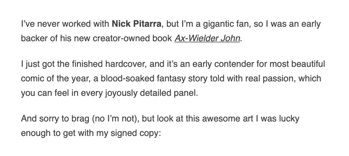 NickPitarra's tweet photo. From Brian K. Vaughan's substack! #AxWielderJon https://t.co/FYQj1BYcSV