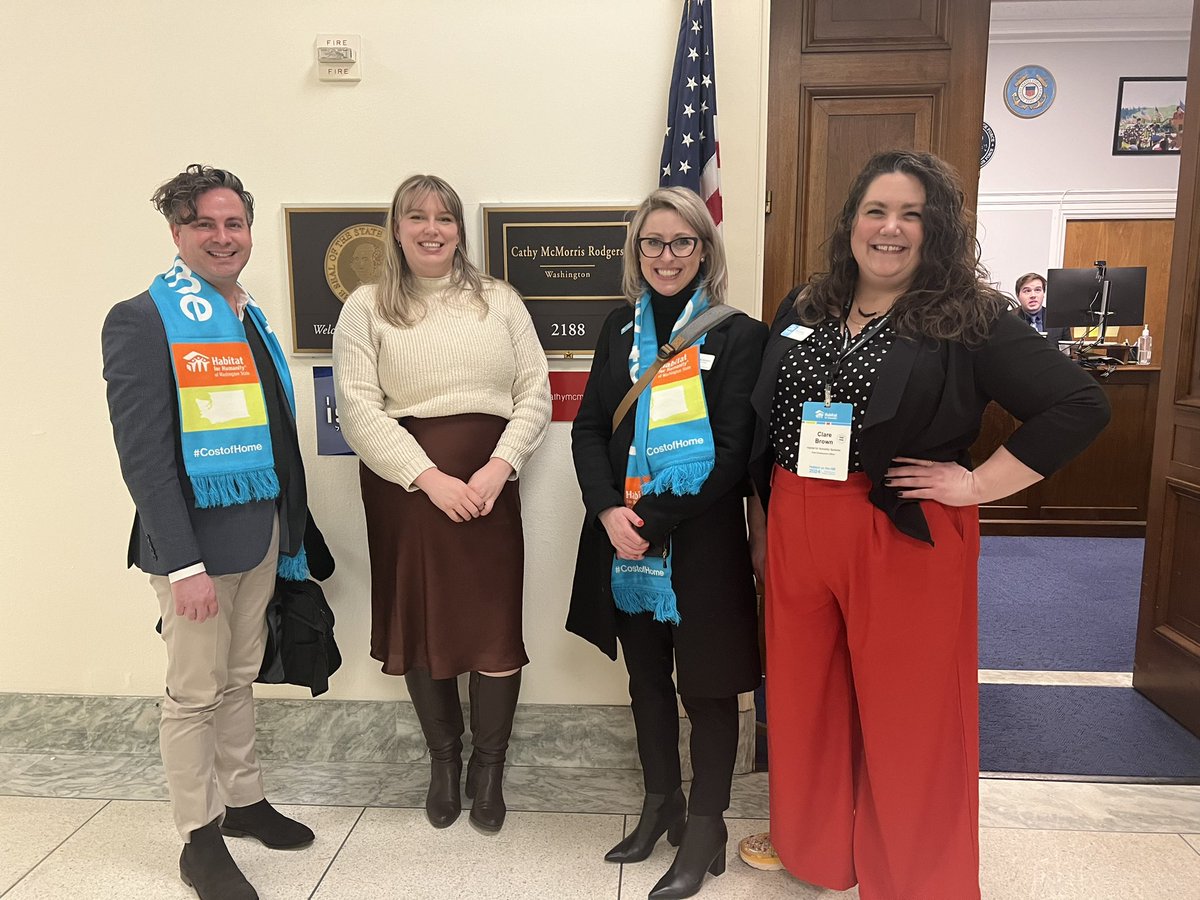 HabitatWAState's tweet photo. As we wrap up #HabitatontheHill and travel home, Washington advocates thank the amazing GRA staff @HFHintl the many speakers, Congress &amp; staff for a great week of advocacy!! https://t.co/QjVf4H2aap