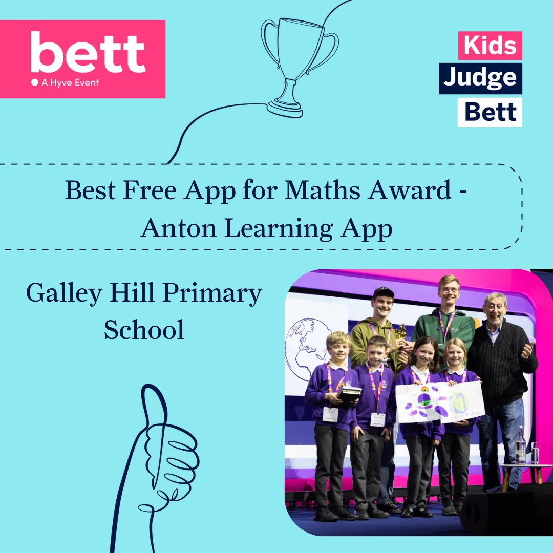 Bett Global (@bett_show) on Twitter photo Best Free App for Maths Award goes to Germanyβs Anton Learning App, awarded by Galley Hill Primary School! <a href="/AntonApp_EN/">ANTON - The free learning platform for school</a> <a href="/Galley_Hill/">Galley Hill Primary School</a> Best Free App for Maths Award goes to Germanyβs Anton Learning App, awarded by Galley Hill Primary School! <a href="/AntonApp_EN/">ANTON - The free learning platform for school</a> <a href="/Galley_Hill/">Galley Hill Primary School</a>