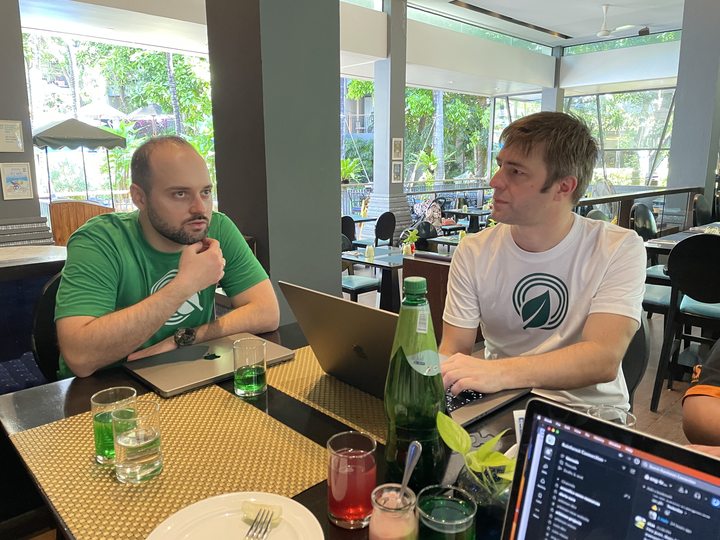 RainforestCx's tweet photo. Our tech team unites in person – because some moments are too good to be virtual. Taking collaboration to new shores, this trip to Thailand was a success! 🌏 ✨
#TeamBonding #MakingMemories #WorkTripAdventures #collaboration #rfcx #arbimon #usingtechtoprotect