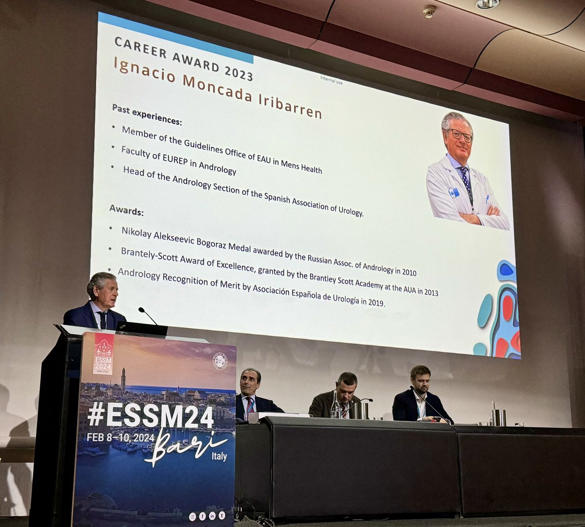 Congratulations Prof. <a href="/imoncada/">Ignacio Moncada</a> on the prestigious #CareerAward 🏆 presented at the European Society for Sexual Medicine’s congress in Bari.

Thank you for the decades of contribution to the field of #Urology and your exemplary teaching methods.

#ESSM24
<a href="/essm_tweets/">European Society for Sexual Medicine (ESSM)</a>
