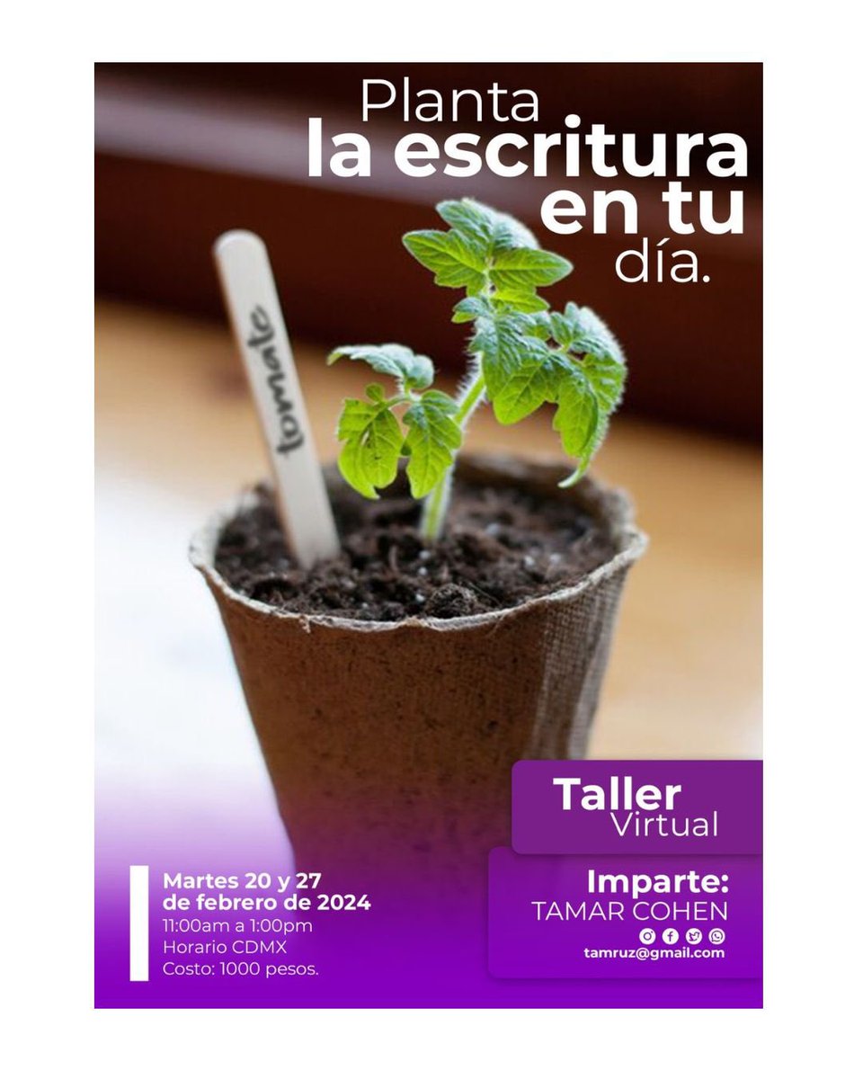 Taller breve para conectar con la escritura y darle ese espacio en tu día que tanto has buscado. Diario, memorias, crónica, invención, juego, fortalezas y talentos, obstáculos y falsas creencias, calendario, acciones claras, disparadores, fantasía.