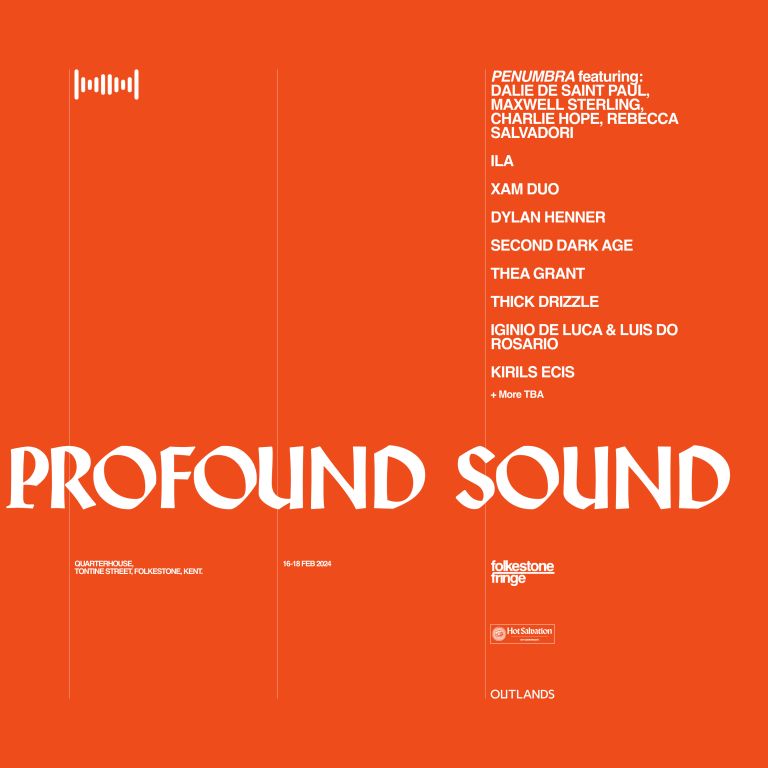 Profound Sound 2024: Deep Learning / ILA / Penumbra 📆 Friday 16th February, 8 pm 📍 Quarterhouse, 49 Tontine St, Folkestone, CT20 1JT The first date of our touring commission 'Penumbra' and Profound Sound's weekend-long festival starts soon. #LetsCreate #kent #folkestone