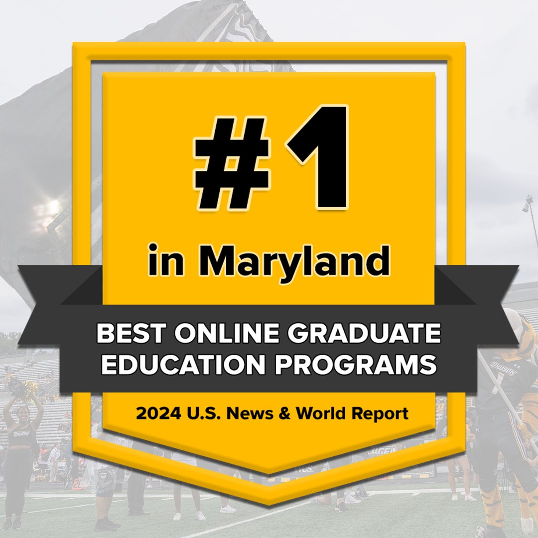 We are proud to be the #1 ranked in Maryland in U.S. News & World Report's Best Online Graduate Education Programs! 🐯🎉#TUproud Learn more about our online graduate programs ow.ly/UN1J50QzkBp