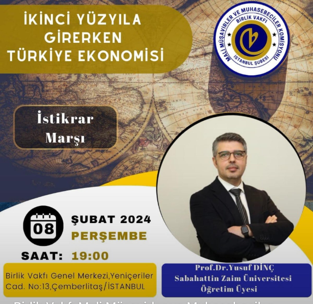 Tarihin ilk "İstikrar Marșı" konferansı <a href="/yusufdincyd/">Yusuf Dinç, Prof. Dr.</a> Hocamızla Birlik Vakfı'nda devam ediyor.