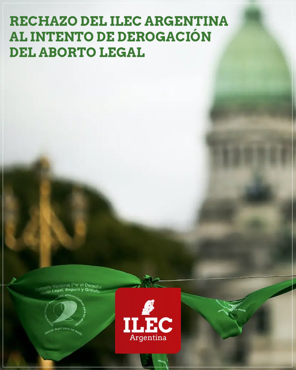 Desde el ILEC Argentina manifestamos nuestro absoluto y enérgico rechazo al Proyecto de Ley 5172-D-2023 que propone la derogación de la Ley 27.610 de Interrupción Voluntaria del Embarazo (IVE)

#EducaciónSexualParaDecidir #AnticonceptivosParaNoAbortar #AbortoLegalPa