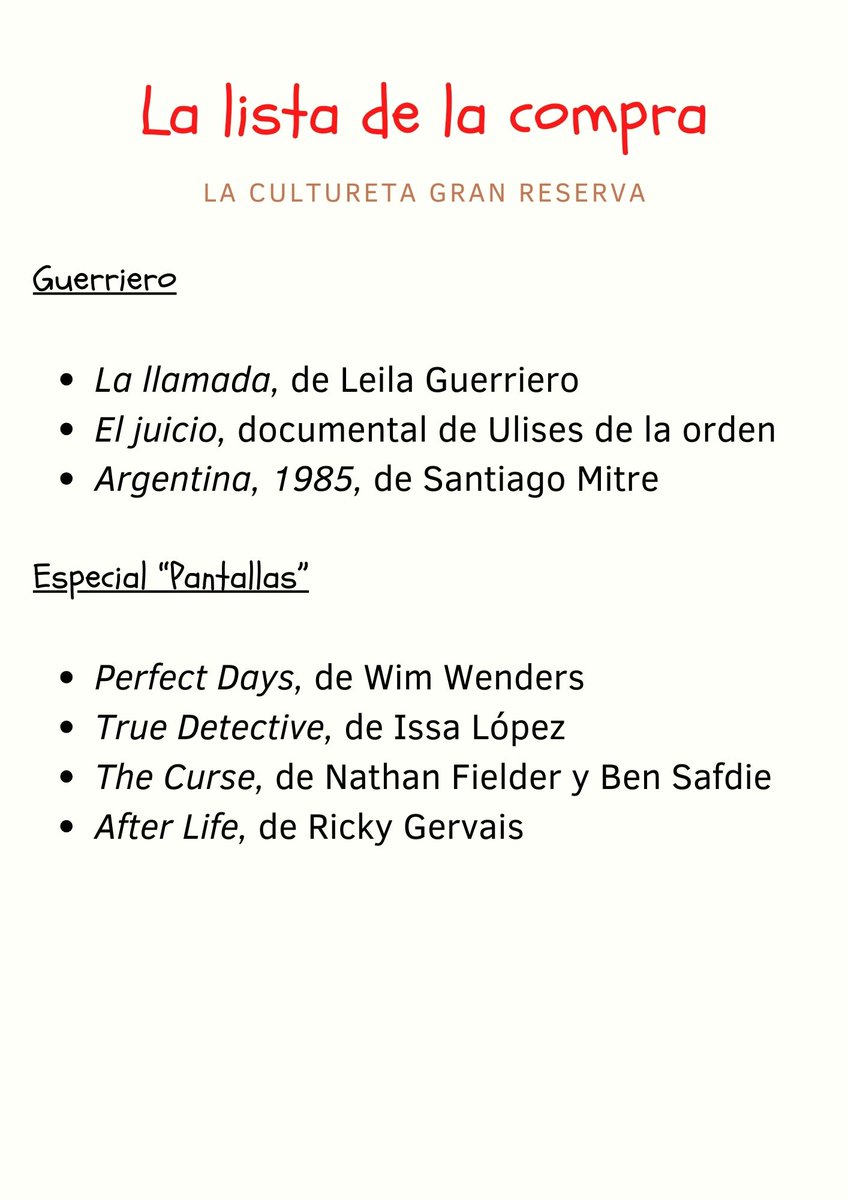 LaCultureta's tweet photo. 🛒La #ListaDeLaCompra de esta semana, con algunas obras sobre la represión política en Argentina, a propósito de "La llamada", de Leila Guerriero.   

🎙️Programa completo: https://t.co/2dHp9f6KPO https://t.co/ubziYZg1D6